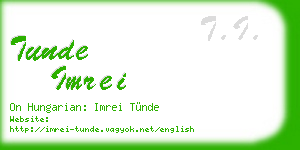 tunde imrei business card
